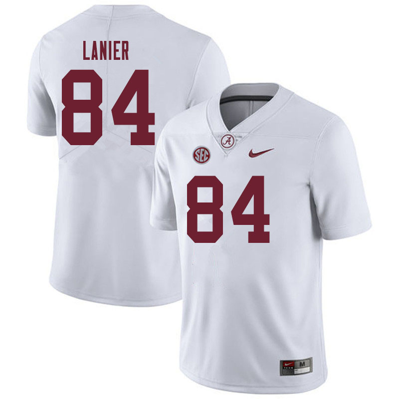 Men #84 Joshua Lanier Alabama Crimson Tide College Football Jerseys Sale-White